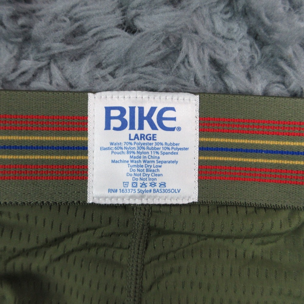 BIKE Olive Green Men's Athletic Jockstrap with Blue Trim - Picture 2 of 7